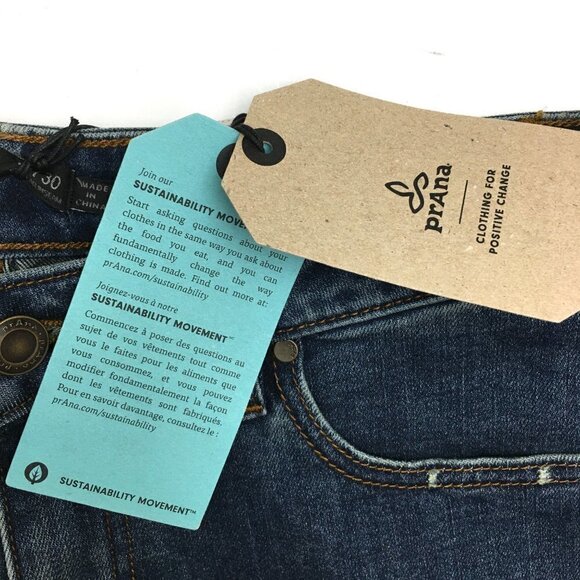 NEW prAna Women's Sienna Jeans Mid Rise Skinny Leg True Blue Stretchy size 8 - Picture 7 of 11